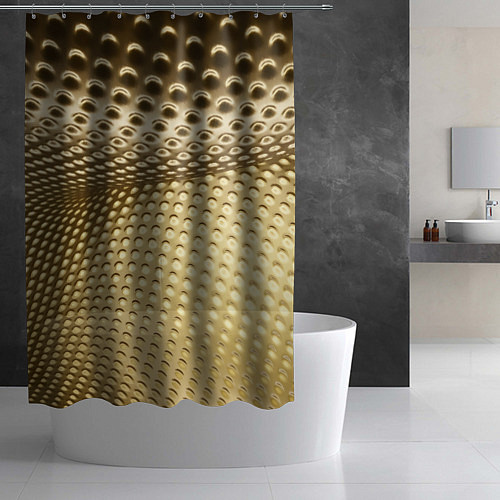 Шторка для ванной Золотая сетка абстракция / 3D-принт – фото 2