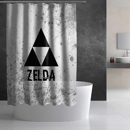 Шторка для ванной Zelda glitch на светлом фоне / 3D-принт – фото 2
