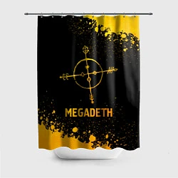 Шторка для душа Megadeth - gold gradient, цвет: 3D-принт