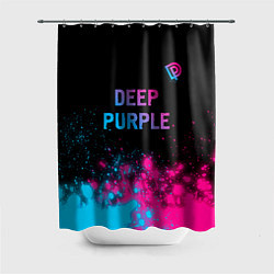 Шторка для душа Deep Purple - neon gradient посередине, цвет: 3D-принт