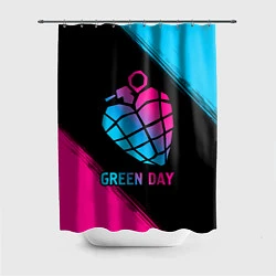 Шторка для душа Green Day - neon gradient, цвет: 3D-принт