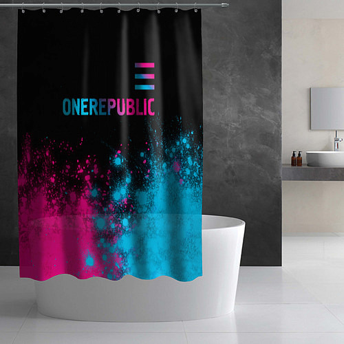 Шторка для ванной OneRepublic - neon gradient посередине / 3D-принт – фото 2