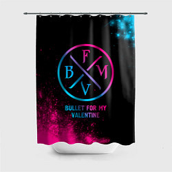 Шторка для душа Bullet For My Valentine - neon gradient, цвет: 3D-принт