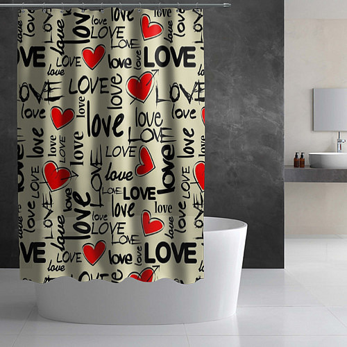 Шторка для ванной Abstraction of love / 3D-принт – фото 2