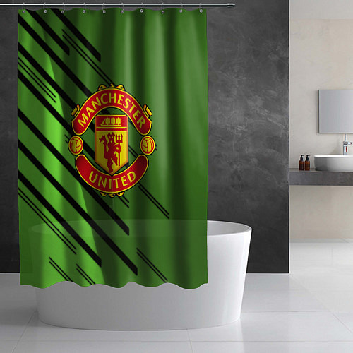 Шторка для ванной ФК Манчестер Юнайтед спорт / 3D-принт – фото 2