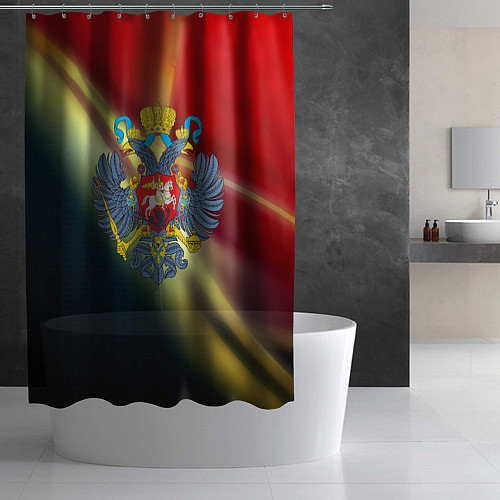Шторка для ванной Герб РФ патриот / 3D-принт – фото 2