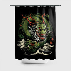 Шторка для душа Символ года зеленый дракон, цвет: 3D-принт