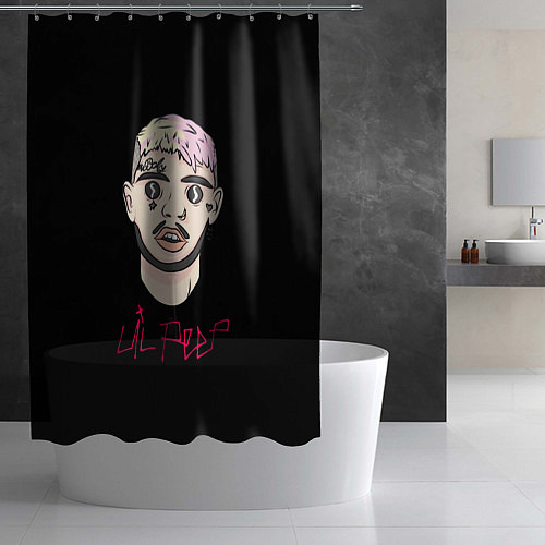 Шторка для ванной Lil Peep rap music / 3D-принт – фото 2