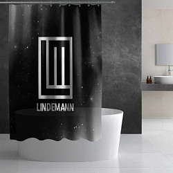 Шторка для душа Lindemann glitch на темном фоне, цвет: 3D-принт — фото 2