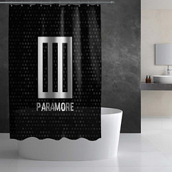 Шторка для душа Paramore glitch на темном фоне, цвет: 3D-принт — фото 2
