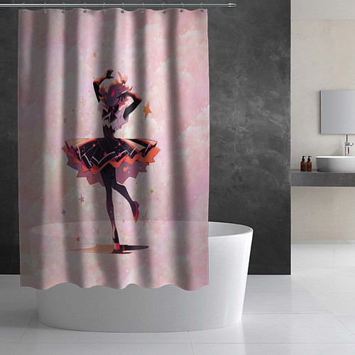 Шторка для ванной Балерина в Хэллоуин / 3D-принт – фото 2