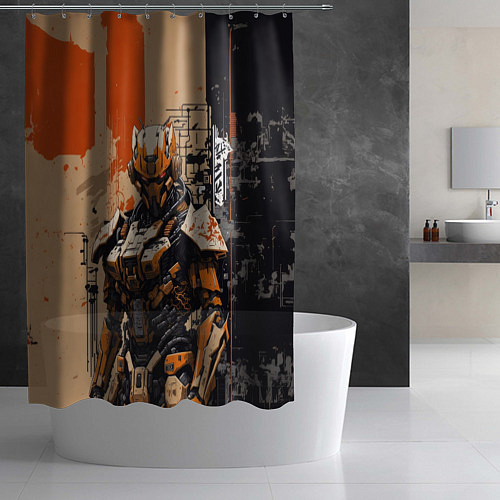 Шторка для ванной Киборг с рожками / 3D-принт – фото 2
