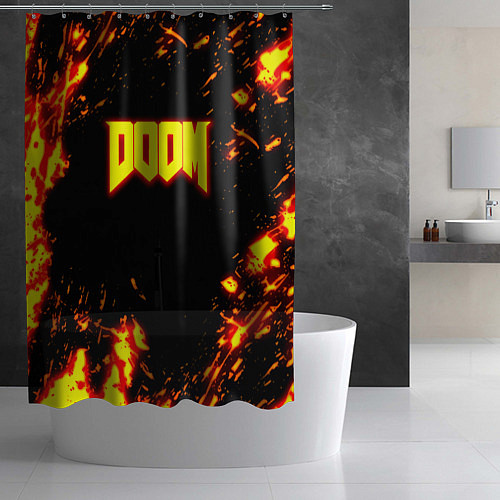 Шторка для ванной Doom огненный марс / 3D-принт – фото 2