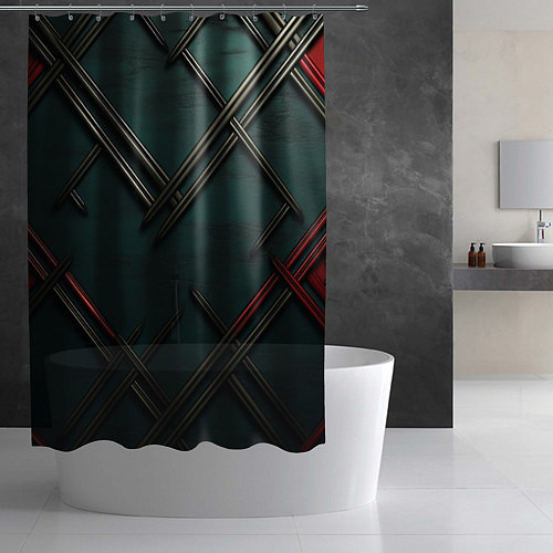 Шторка для ванной Диагональный узор в шотландском стиле / 3D-принт – фото 2