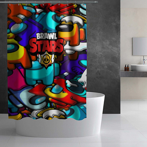 Шторка для ванной Brawl stars mobile game brawlers / 3D-принт – фото 2
