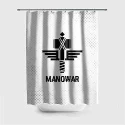 Шторка для душа Manowar glitch на светлом фоне, цвет: 3D-принт