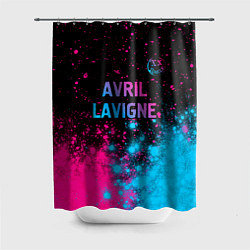 Шторка для душа Avril Lavigne - neon gradient посередине, цвет: 3D-принт