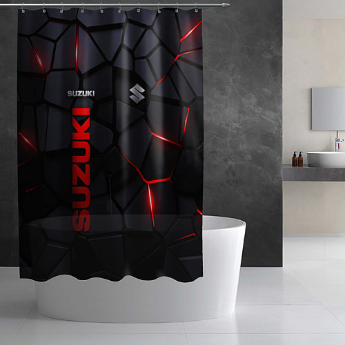 Шторка для ванной Suzuki - плиты с эффектом свечения / 3D-принт – фото 2