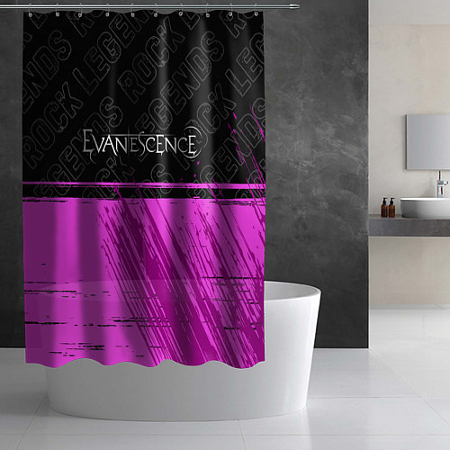 Шторка для ванной Evanescence rock legends посередине / 3D-принт – фото 2