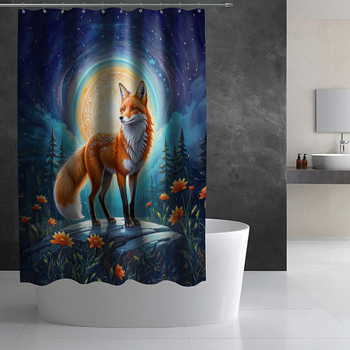 Шторка для ванной Мистическая лиса тотем лисы / 3D-принт – фото 2