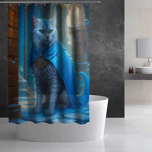 Шторка для ванной Снежный кот / 3D-принт – фото 2