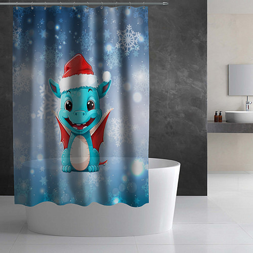 Шторка для ванной Маленький дракошка символ года / 3D-принт – фото 2