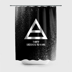 Шторка для душа Thirty Seconds to Mars glitch на темном фоне, цвет: 3D-принт