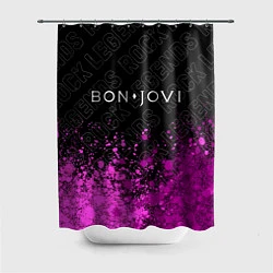 Шторка для душа Bon Jovi rock legends посередине, цвет: 3D-принт