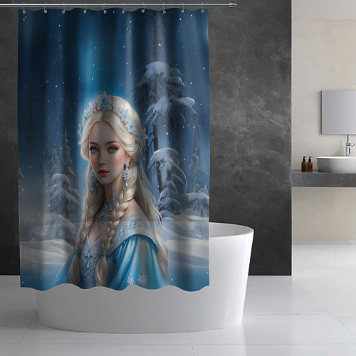 Шторка для ванной Прекрасная Снегурочка / 3D-принт – фото 2