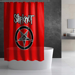 Шторка для душа Slipknot пентаграмма, цвет: 3D-принт — фото 2