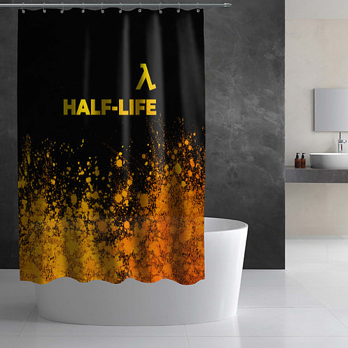 Шторка для ванной Half-Life - gold gradient посередине / 3D-принт – фото 2