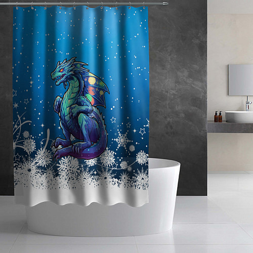 Шторка для ванной Дракон магический 2024 / 3D-принт – фото 2