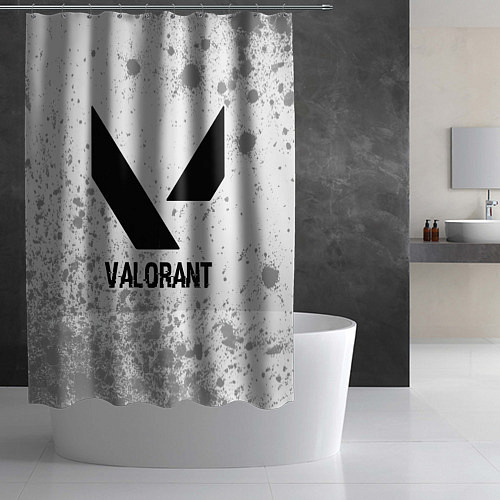 Шторка для ванной Valorant glitch на светлом фоне / 3D-принт – фото 2