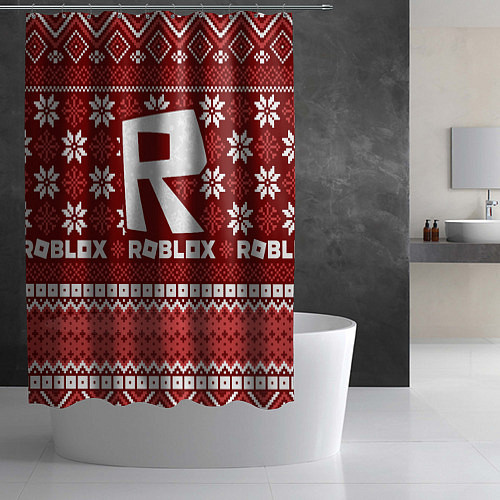 Шторка для ванной Roblox christmas sweater / 3D-принт – фото 2