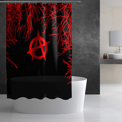 Шторка для ванной Анархия ночь деревья / 3D-принт – фото 2