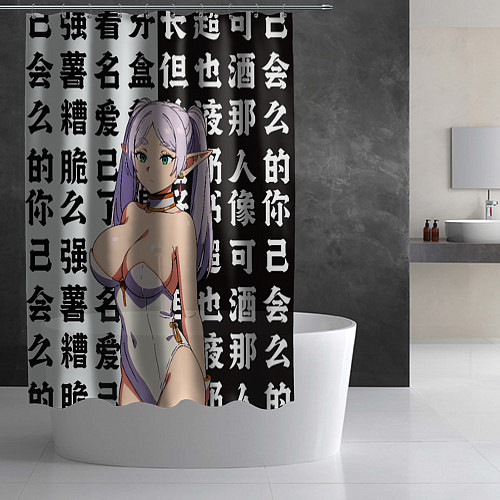 Шторка для ванной Фрирен зайчик / 3D-принт – фото 2
