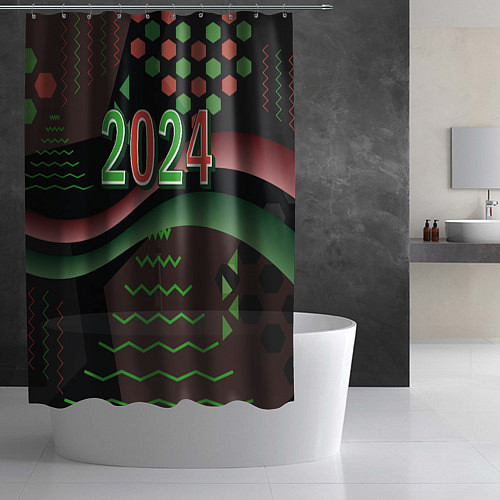 Шторка для ванной 2024 абстрактный фон / 3D-принт – фото 2