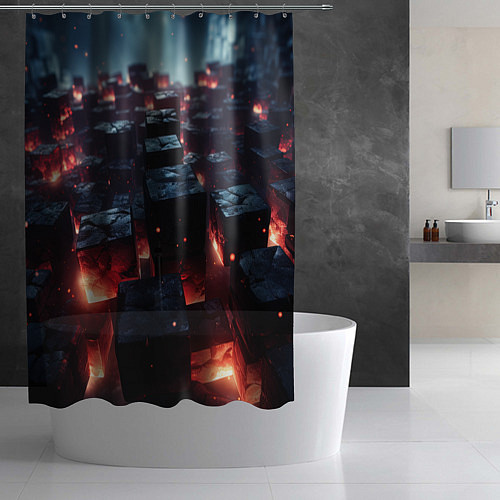 Шторка для ванной Гармония форм / 3D-принт – фото 2