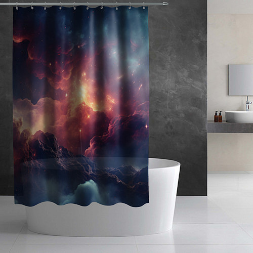 Шторка для ванной Космические облака / 3D-принт – фото 2