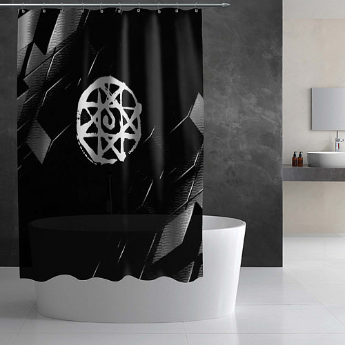 Шторка для ванной Знак Альфонса - белый / 3D-принт – фото 2