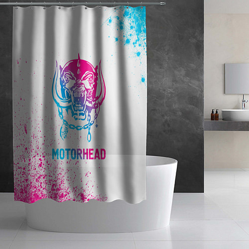 Шторка для ванной Motorhead neon gradient style / 3D-принт – фото 2