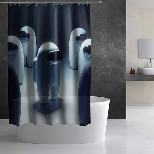Шторка для ванной Among us - fantasy - ai art / 3D-принт – фото 2
