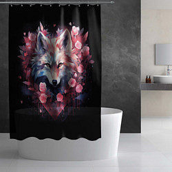 Шторка для душа Белый романтичный волк, цвет: 3D-принт — фото 2