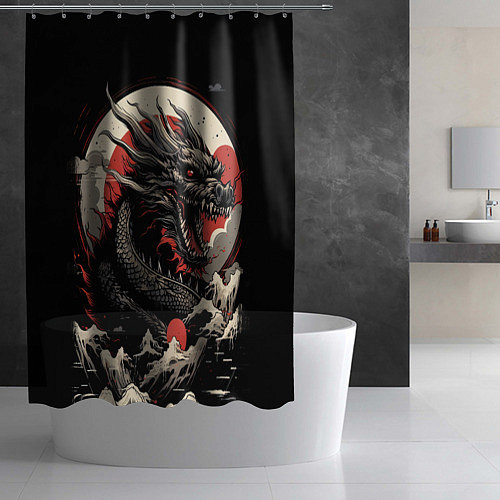 Шторка для ванной Дракон вечности символ года / 3D-принт – фото 2