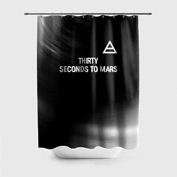 Шторка для душа Thirty Seconds to Mars glitch на темном фоне посер, цвет: 3D-принт