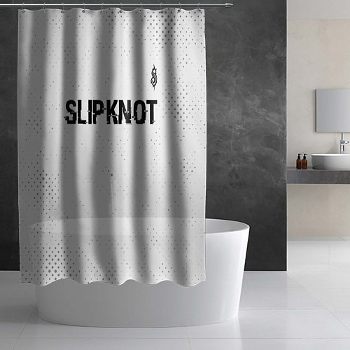 Шторка для ванной Slipknot glitch на светлом фоне посередине / 3D-принт – фото 2