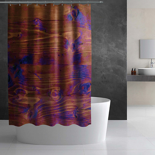 Шторка для ванной Деревянная благородная текстура / 3D-принт – фото 2