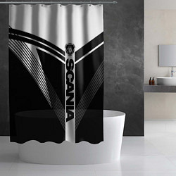 Шторка для душа Scania логотип на абстрактном фоне, цвет: 3D-принт — фото 2