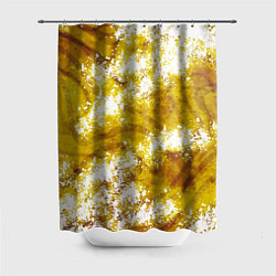 Шторка для душа Желто-белая абстракция, цвет: 3D-принт