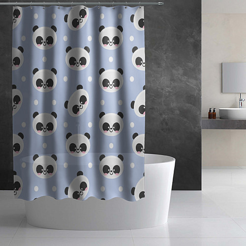 Шторка для ванной Милая мультяшная панда / 3D-принт – фото 2
